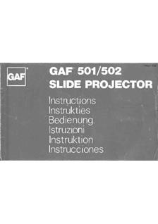 GAF 501 manual. Camera Instructions.